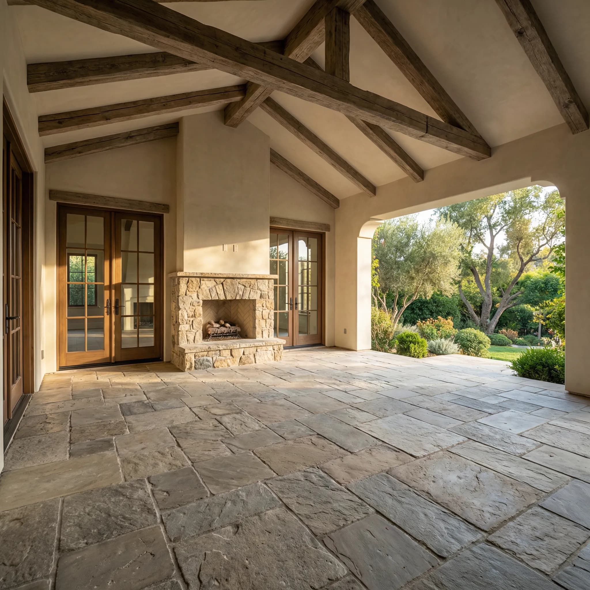 Virtually staged coastal outdoor space by Desiome - before