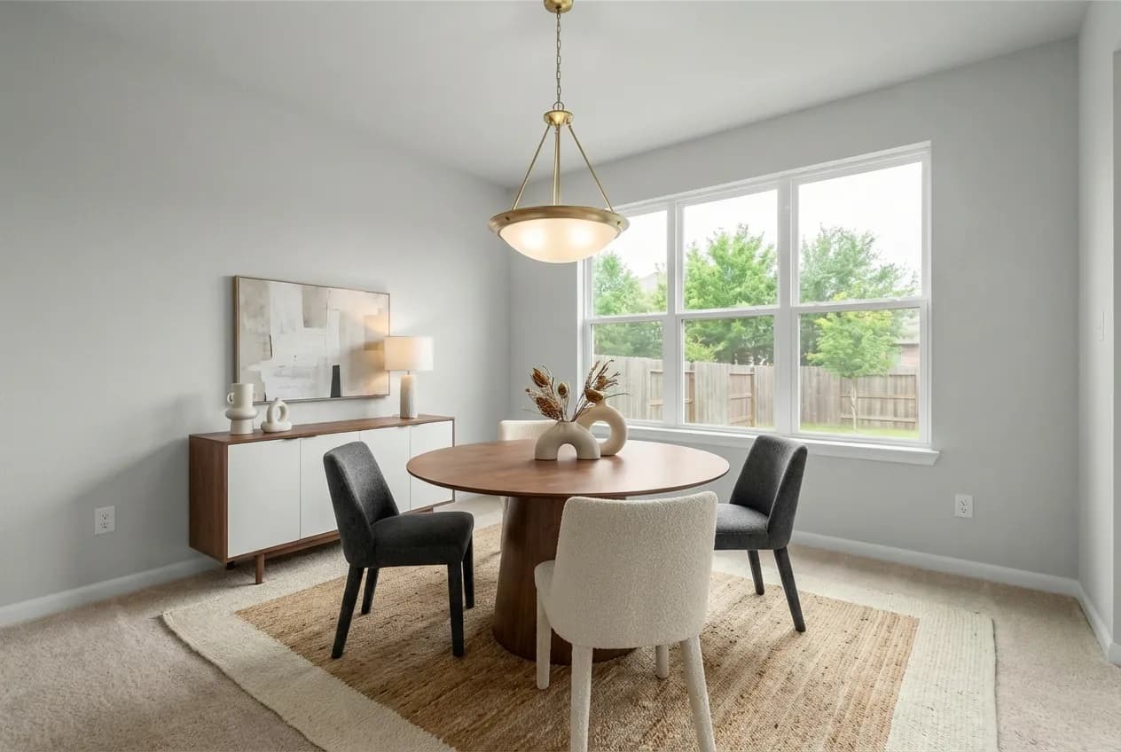 Virtually staged modern dining room by Desiome